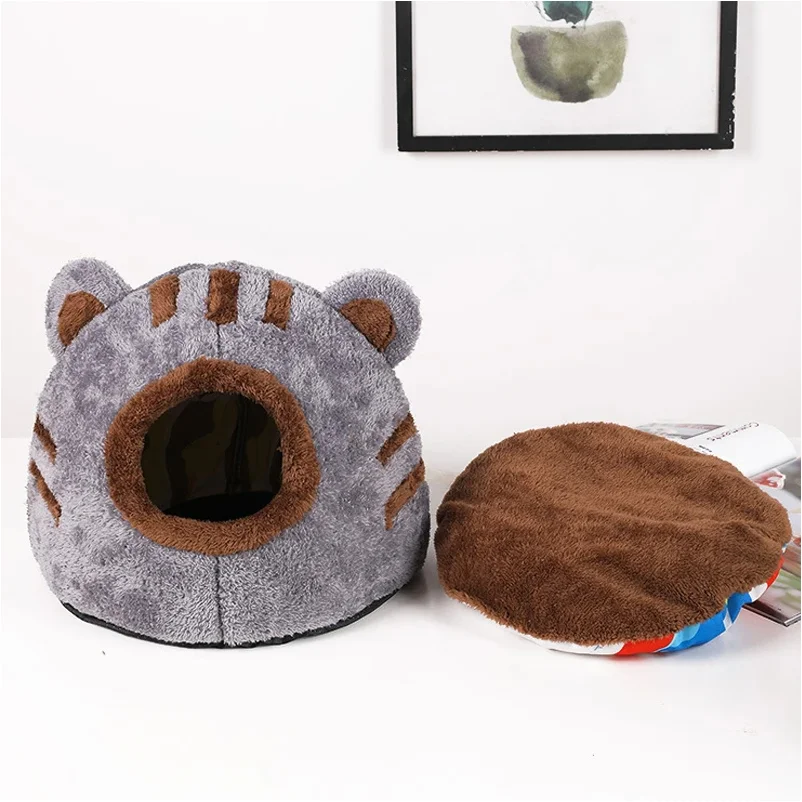 Winter-Tiefschlaf-Komfort-Katzenbett, Niedliches Bärenkopf-Form-Nest, Haustiere, Zelt, Gemütliche Höhle Für Katzen, Haus, Weiche Und Selbstwärmende Kätzchenbetten Winter-Tiefschlaf-Komfort-Katzenbett, Niedliches Bärenkopf-Form-Nest, Haustiere, Zelt, Gemütliche Höhle Für Katzen, Haus, Weiche Und Selbstwärmende Kätzchenbetten - Image 4