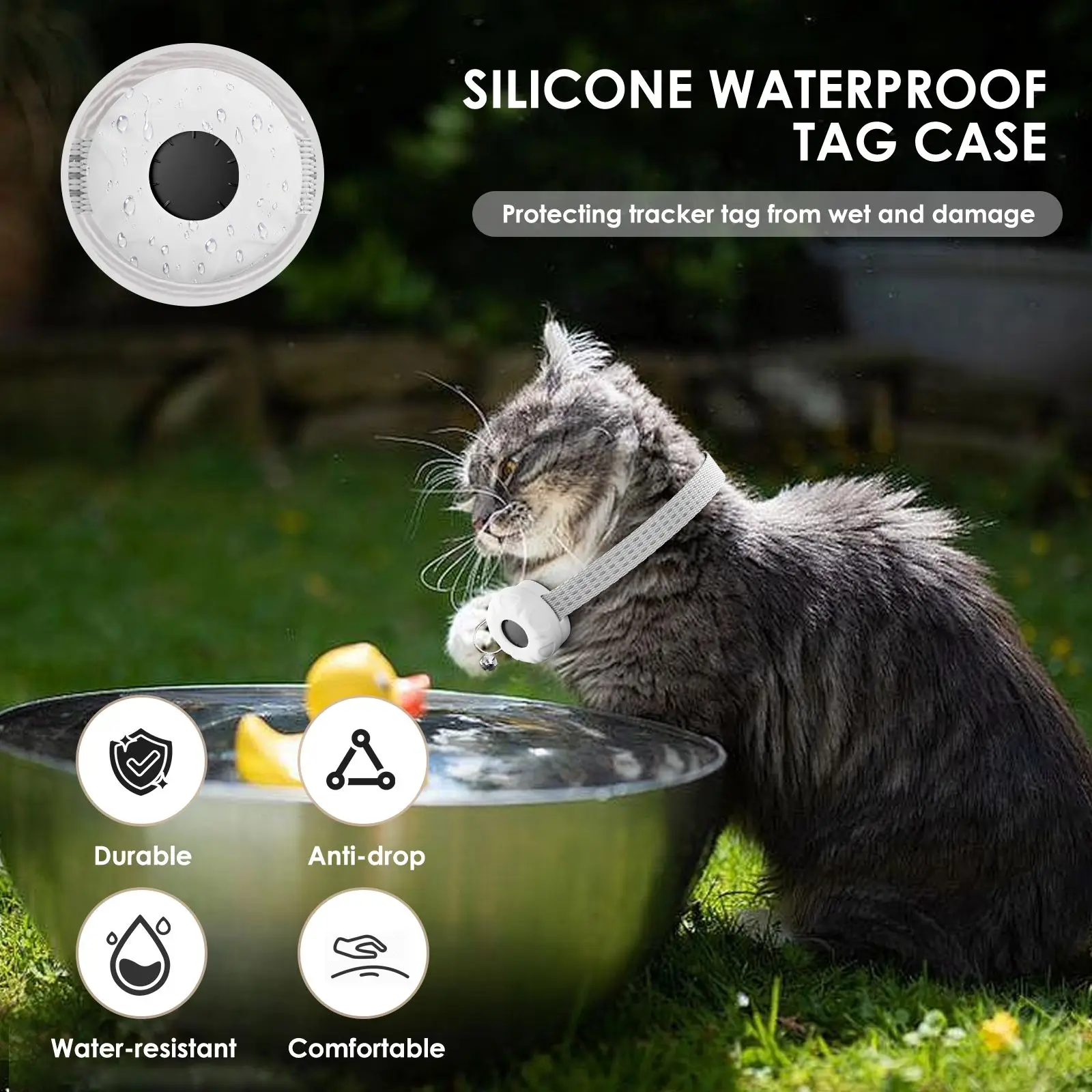Gps-Tracker, Wasserdichter Haustier-Tracker Für Katzen, Gps-Tracker-Halsband Für Katzen Mit Elastischer Sicherheitsschnalle (Nur Ios), Keine Monatliche Gebühr Gps-Tracker, Wasserdichter Haustier-Tracker Für Katzen, Gps-Tracker-Halsband Für Katzen Mit Elastischer Sicherheitsschnalle (Nur Ios), Keine Monatliche Gebühr - Image 4