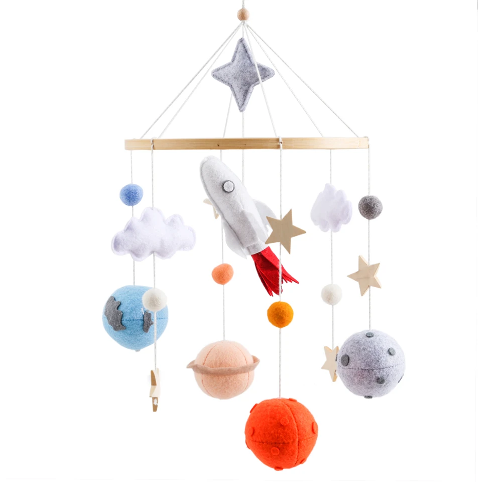 Holz Baby Krippe Glocke Beruhigende Baby Beweglichen Klingeln Spielzeug Raum Rakete Hängen Krippe Halterung Filz Ball Bett Glocke Neugeborenen Spielzeug Geschenk Holz Baby Krippe Glocke Beruhigende Baby Beweglichen Klingeln Spielzeug Raum Rakete Hängen Krippe Halterung Filz Ball Bett Glocke Neugeborenen Spielzeug Geschenk - Image 7