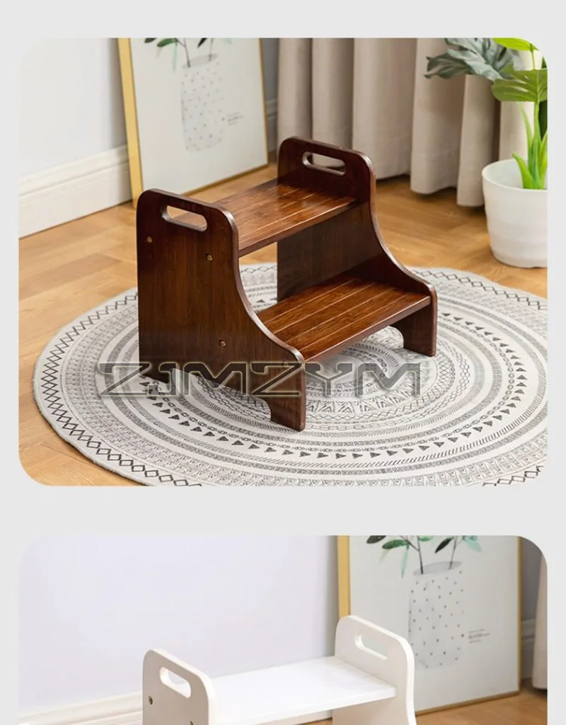 Solid Wood 2 Step Footstool Sturdy Kitchen Ladder Compact Stair Steps For Home Use Up To Washer Shoe Changing Stool Solid Wood 2 Step Footstool Sturdy Kitchen Ladder Compact Stair Steps For Home Use Up To Washer Shoe Changing Stool - Image 23