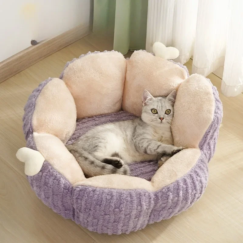 Neues Winter-Plüsch-Haustierbett, Halbgeschlossenes Kaktus-Haustierkissen, Hundebett Geeignet Für Kleine Und Mittelgroße Katzen/Hunde, Haustierzubehör Neues Winter-Plüsch-Haustierbett, Halbgeschlossenes Kaktus-Haustierkissen, Hundebett Geeignet Für Kleine Und Mittelgroße Katzen/Hunde, Haustierzubehör - Image 2