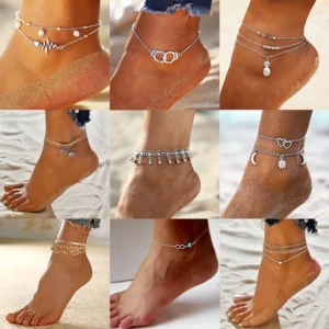 2/3 teile/satz Strand Fußkettchen für Frauen Perle Perlen Sonnenblumen Anhänger Fuß Ketten Böhmischen Fuß Zubehör Sommer Barfuß Kette