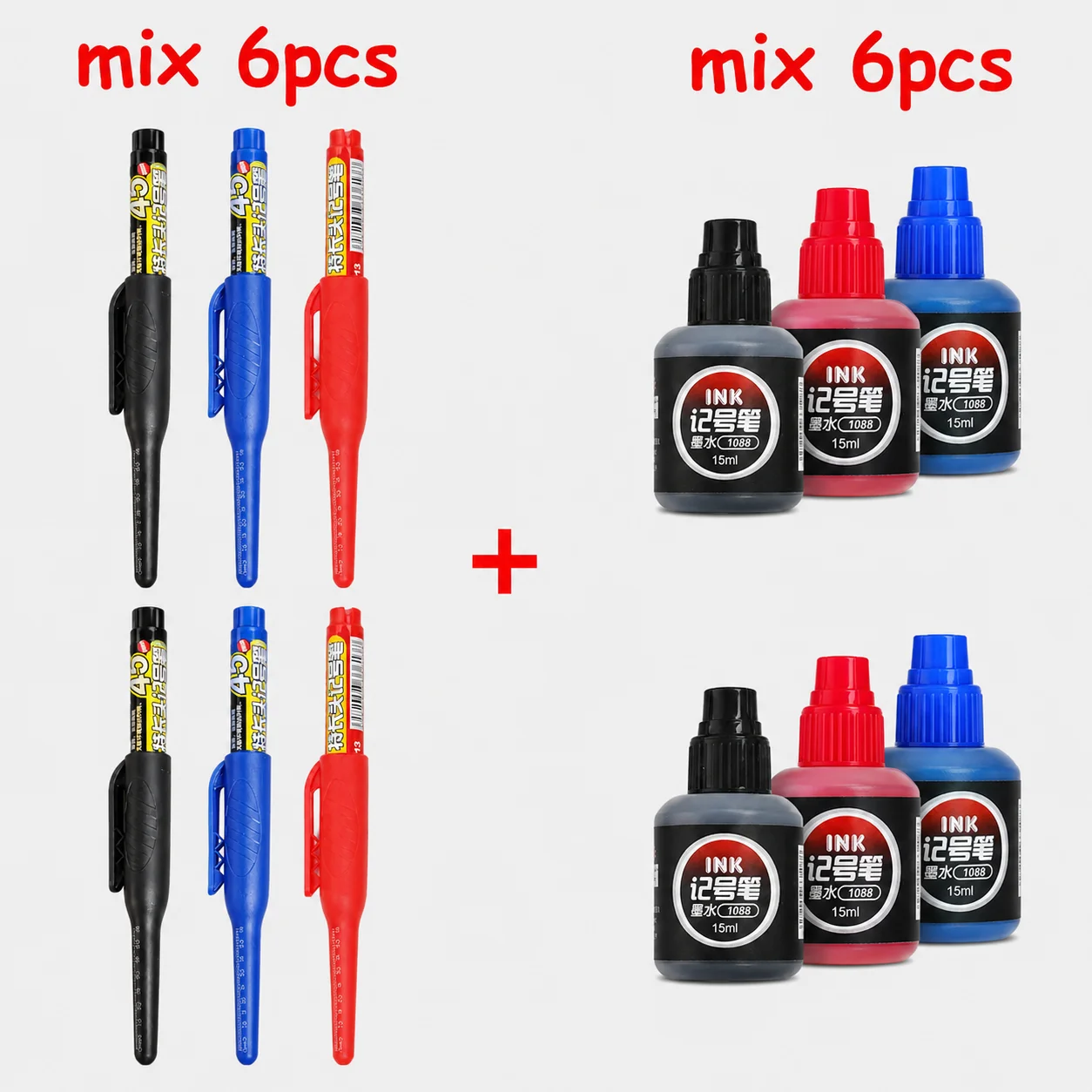 1–6 Stück, 45 Mm, Wasserdicht, Lange Kopfspitze, Tiefloch-Marker, Fliesen-Tischler-Stift, Mehrzweck Für Die Holzbearbeitung, Schwarze/Blaue/Rote Tinte 1–6 Stück, 45 Mm, Wasserdicht, Lange Kopfspitze, Tiefloch-Marker, Fliesen-Tischler-Stift, Mehrzweck Für Die Holzbearbeitung, Schwarze/Blaue/Rote Tinte - Image 40