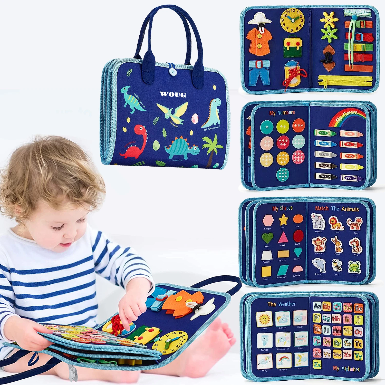 Toddler Montessori Busy Board Activities Education Toys Basic Dress Motor Skills Baby Travel Learning Toys For Christmas Gift Toddler Montessori Busy Board Activities Education Toys Basic Dress Motor Skills Baby Travel Learning Toys For Christmas Gift