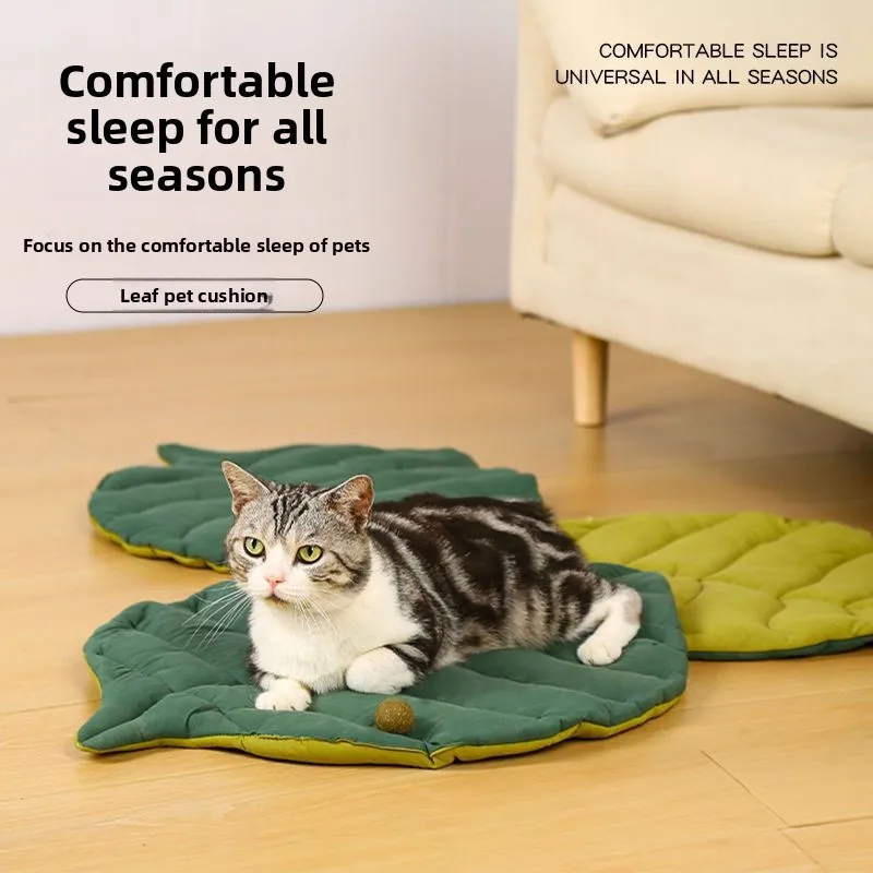 1/2Pcs Leaf Shaped Cat Bed And Pet Mat Soft Washable Reversible Non-Slip Cushion For Cats And Dogs Indoor Travel Camping Pet Bed 1/2Pcs Leaf Shaped Cat Bed And Pet Mat Soft Washable Reversible Non-Slip Cushion For Cats And Dogs Indoor Travel Camping Pet Bed - Image 10