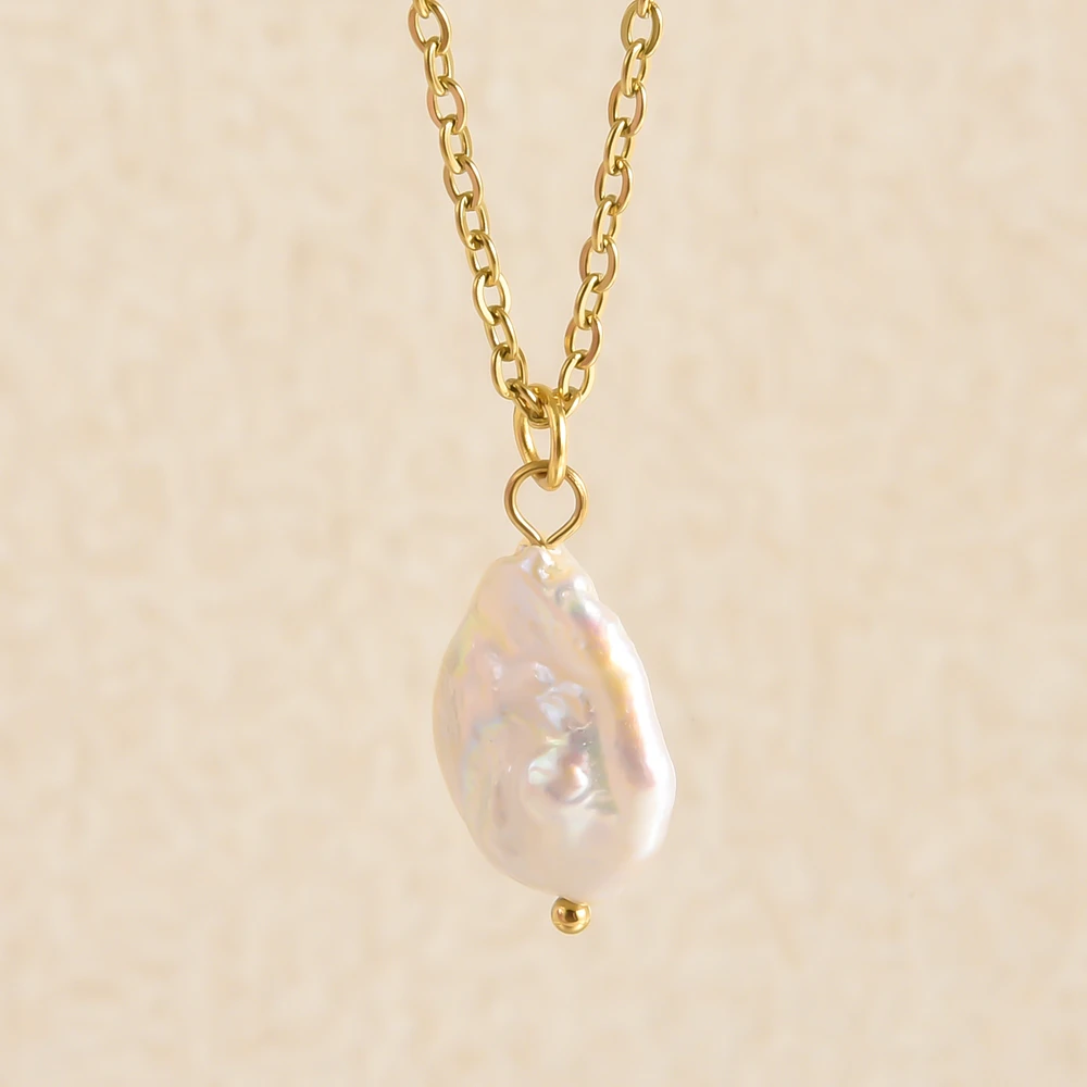 Echte Unregelmäßige Natürliche Süßwasserperlen Anhänger Halsketten Edelstahl O Gliederkette 45/50/60 Cm Modeschmuck Halskette Echte Unregelmäßige Natürliche Süßwasserperlen Anhänger Halsketten Edelstahl O Gliederkette 45/50/60 Cm Modeschmuck Halskette - Image 11