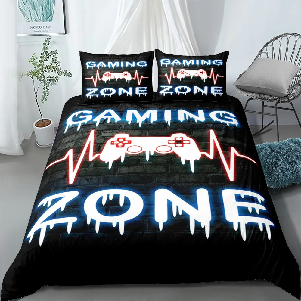 Gaming Zone Neon-Bettbezug-Set, Eu-Einzelbett, Doppelbett, King-Size-Bett, Us-Size-Bett, Queen-Size-Bettwäsche-Set Gaming Zone Neon-Bettbezug-Set, Eu-Einzelbett, Doppelbett, King-Size-Bett, Us-Size-Bett, Queen-Size-Bettwäsche-Set - Image 9