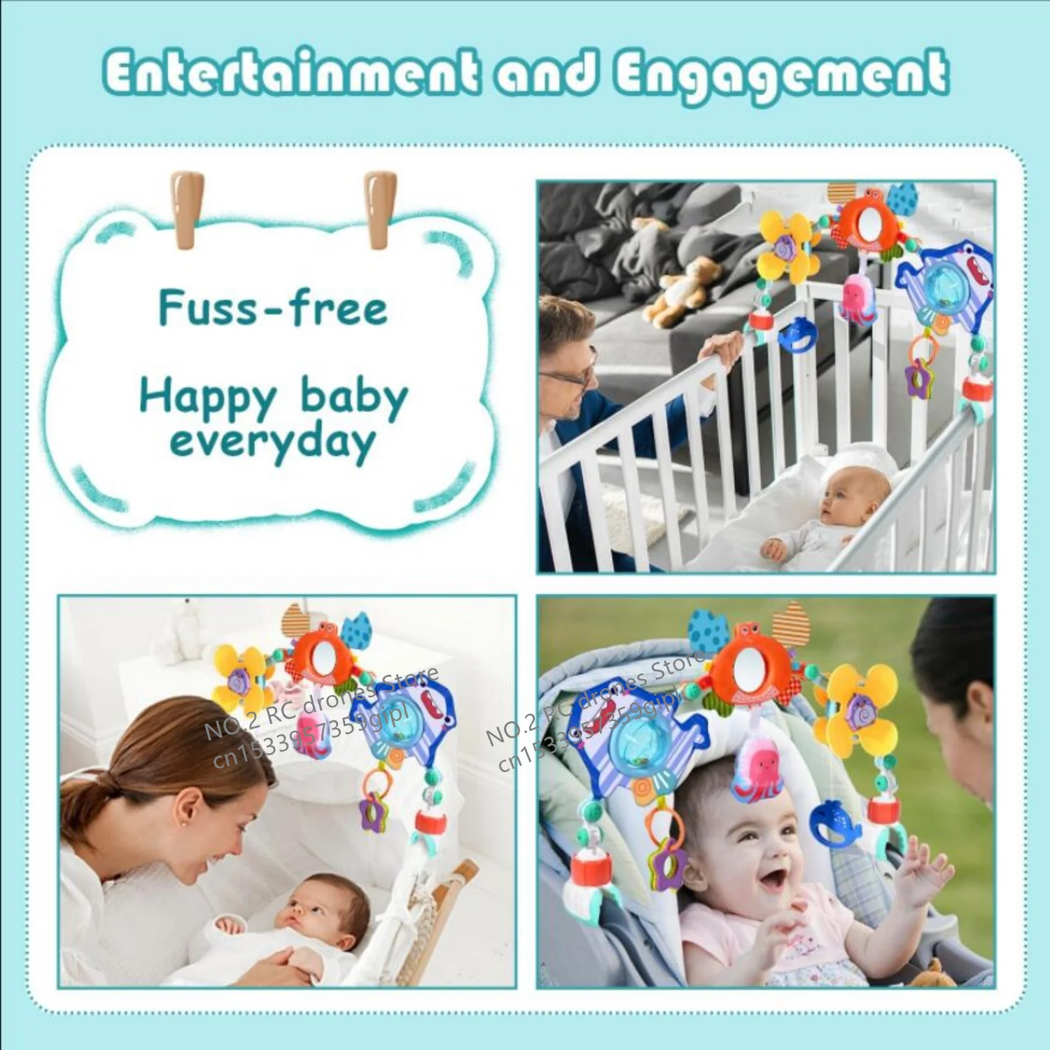 Krippe Hängende Glocke Kinderwagen Bogen Clip Faltbare Sonnenblume Baby Interaktive Regenbogen Spielzeug Infant Greifen Übung Für Sohn Tochter Geschenk Krippe Hängende Glocke Kinderwagen Bogen Clip Faltbare Sonnenblume Baby Interaktive Regenbogen Spielzeug Infant Greifen Übung Für Sohn Tochter Geschenk - Image 5