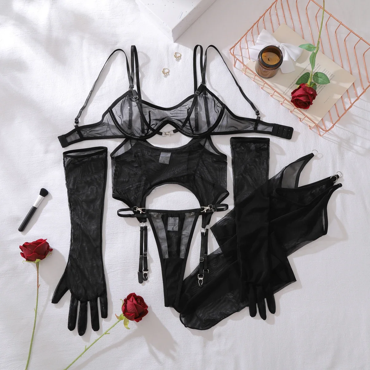 Solide Damen-Dessous-Sets, Verführerischer Transparenter Bh, Gürtel, Tanga, 3-Teilig Mit Strümpfen, Sissy Sexy Damenunterwäsche Solide Damen-Dessous-Sets, Verführerischer Transparenter Bh, Gürtel, Tanga, 3-Teilig Mit Strümpfen, Sissy Sexy Damenunterwäsche