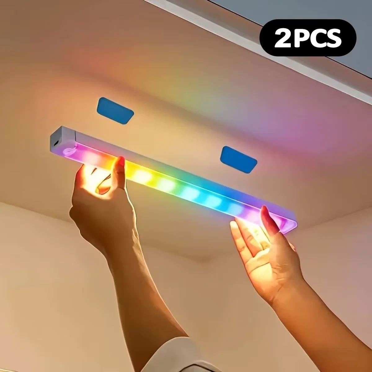 Rgb Ambiente-Sensorleuchte - Wiederaufladbare Magnetische Wandlampe Stimmungslicht Für Schrank Flur Treppe Rgb Ambiente-Sensorleuchte - Wiederaufladbare Magnetische Wandlampe Stimmungslicht Für Schrank Flur Treppe