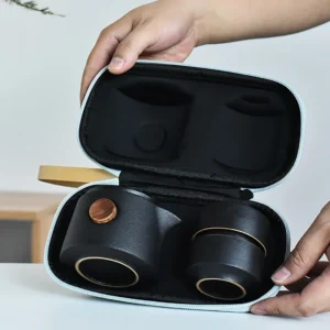 Schwarze Keramik Outdoor Reise Tee-Set 1 Teekanne 3 Teetassen Tassen und becher Tee Tasse Sets Gaiwan Coffeeware Teegeschirr Chinesischen topf Werkzeuge