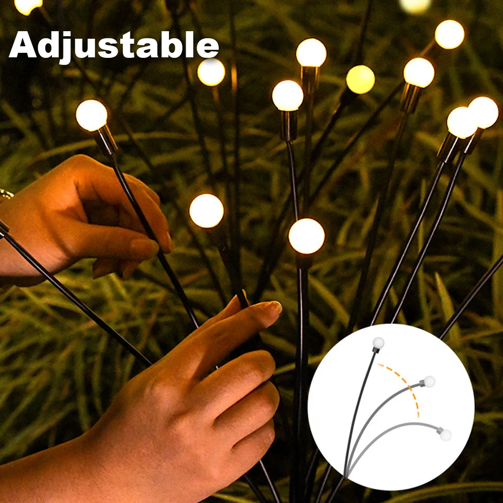 6/8/10 Led Solarbetriebene Gartenleuchten Glühwürmchen-Lichter Für Den Außenbereich, Wasserdicht, Lebendige Schwankende Lichter Für Terrassen-Wegendekoration 6/8/10 Led Solarbetriebene Gartenleuchten Glühwürmchen-Lichter Für Den Außenbereich, Wasserdicht, Lebendige Schwankende Lichter Für Terrassen-Wegendekoration - Image 2