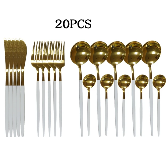 20 Stücke Gold Geschirr Set Edelstahl Besteck Set Spiegel Besteck Messer Gabel Löffel Geschirr Besteck Set Spülmaschine Sicher 20 Stücke Gold Geschirr Set Edelstahl Besteck Set Spiegel Besteck Messer Gabel Löffel Geschirr Besteck Set Spülmaschine Sicher - Image 7