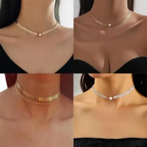 Neue Perlenkette für Damen, Perlen-Choker-Halskette in Goldfarbe, Gothic-Choker-Schmuck für den Hals, Anhänger.
