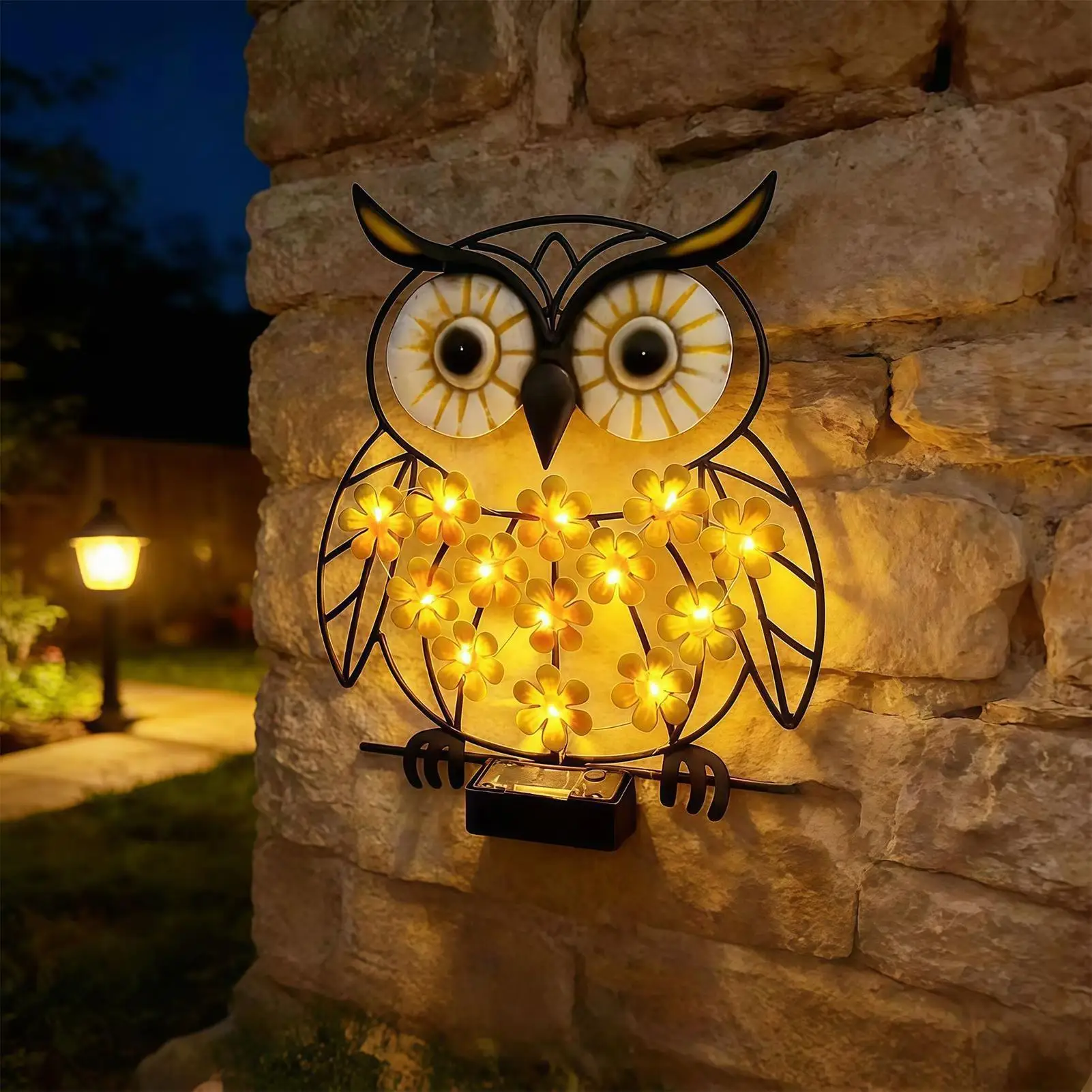Eulen-Solar-Wandleuchten Für Den Außenbereich, Aus Metall, Wetterfest, Gartendekoration, Automatisches Ein- Und Ausschalten, Led-Lampe Für Hof, Zaun, Terrasse, Weg, Balkon Eulen-Solar-Wandleuchten Für Den Außenbereich, Aus Metall, Wetterfest, Gartendekoration, Automatisches Ein- Und Ausschalten, Led-Lampe Für Hof, Zaun, Terrasse, Weg, Balkon - Image 2