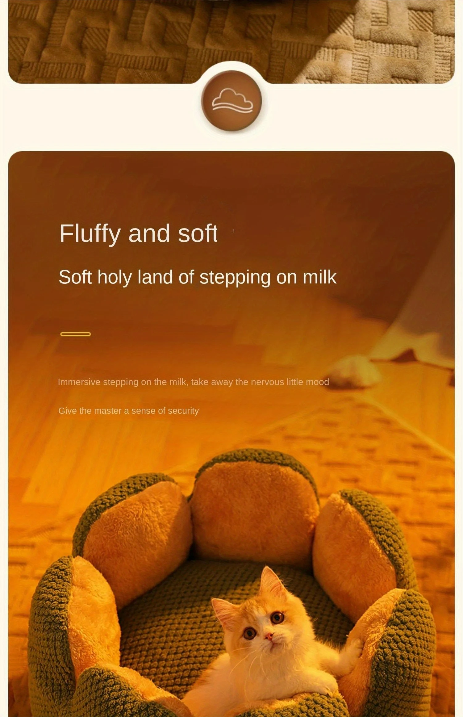 Petal Shaped Pet Bed, Plush Round Dog &Amp; Cat Cushion Mat With Knitted Texture, Ultra Soft Warm Nest For Kittens Puppies In Winter Petal Shaped Pet Bed, Plush Round Dog &Amp; Cat Cushion Mat With Knitted Texture, Ultra Soft Warm Nest For Kittens Puppies In Winter - Image 12