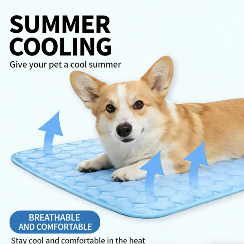 Hundekühlmatte Sommer Haustier-Kühlbett Extra Groß Für Kleine Und Große Hunde Haustierzubehör Katze Langlebige Decke Sofa Katzen-Eisdecke Hundekühlmatte Sommer Haustier-Kühlbett Extra Groß Für Kleine Und Große Hunde Haustierzubehör Katze Langlebige Decke Sofa Katzen-Eisdecke - Image 3