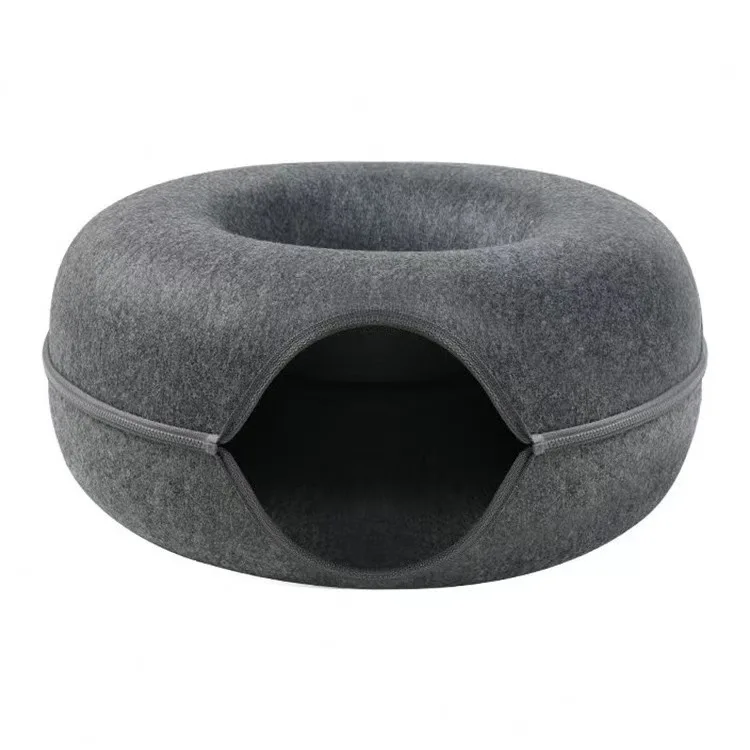 Katzen-Donut-Tunnelbett Für Drinnen, Abnehmbar, Waschbar, Aus Filz, Katzenhöhle, Interaktives Spiel- Und Ruhenest, Geeignet Für Haushalte Mit Mehreren Katzen Katzen-Donut-Tunnelbett Für Drinnen, Abnehmbar, Waschbar, Aus Filz, Katzenhöhle, Interaktives Spiel- Und Ruhenest, Geeignet Für Haushalte Mit Mehreren Katzen - Image 7