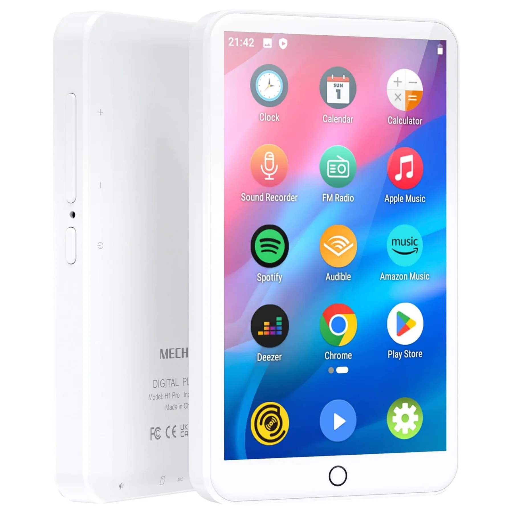 Mechen Mp3-Player Mit Android 9.0 – Bluetooth &Amp; Wlan, Mp3/Mp4-Player Mit Spotify, Audible, Pandora Und Speichererweiterung Bis 512 Gb (Weiß) Mechen Mp3-Player
