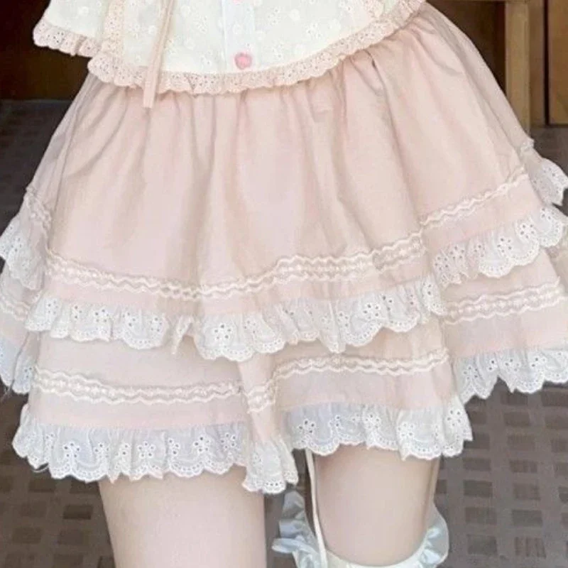 Japanische Kawaii Süße Neue 2-Teiliges Set Frauen Patchwork Lolita Lace Up Vintage Set Weibliche Y2K Prinzessin Mini Rock Anzug Sommer 2025 Japanische Kawaii Süße Neue 2-Teiliges Set Frauen Patchwork Lolita Lace Up Vintage Set Weibliche Y2K Prinzessin Mini Rock Anzug Sommer 2025 - Image 8