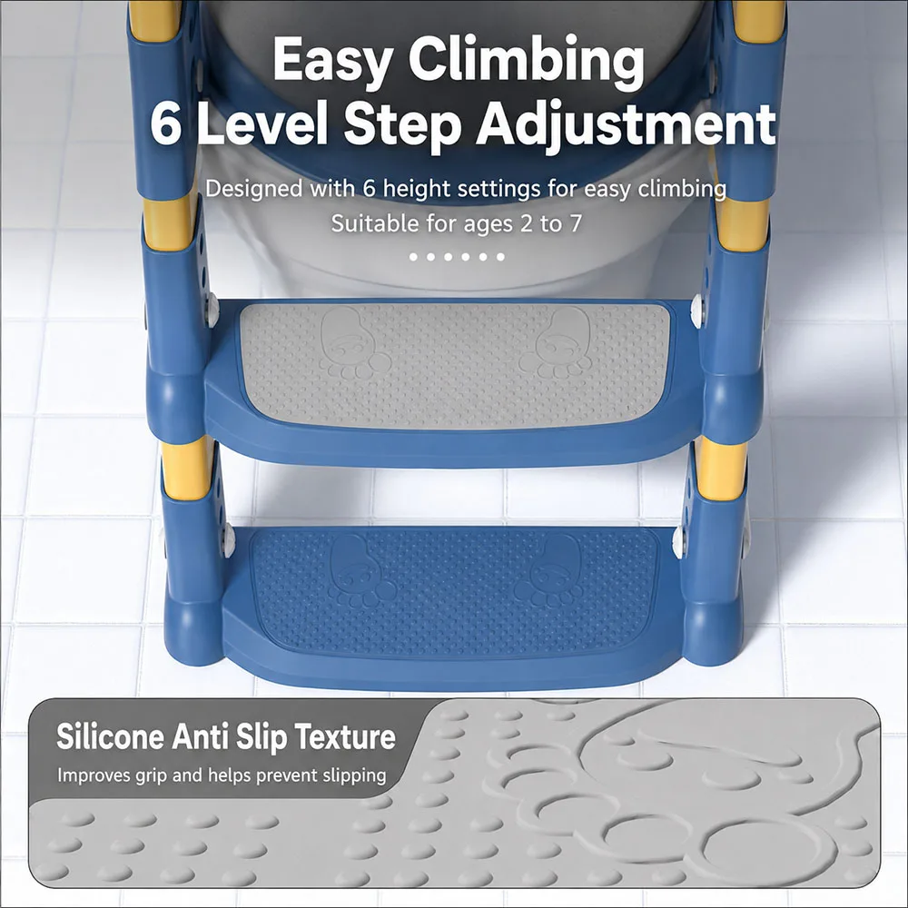 New Children'S Toilet Stepped Baby Boys And Girls Toilet Training Foldable Foot Stool Toilet Seat Ring Stepped Assisted Tool New Children'S Toilet Stepped Baby Boys And Girls Toilet Training Foldable Foot Stool Toilet Seat Ring Stepped Assisted Tool - Image 17