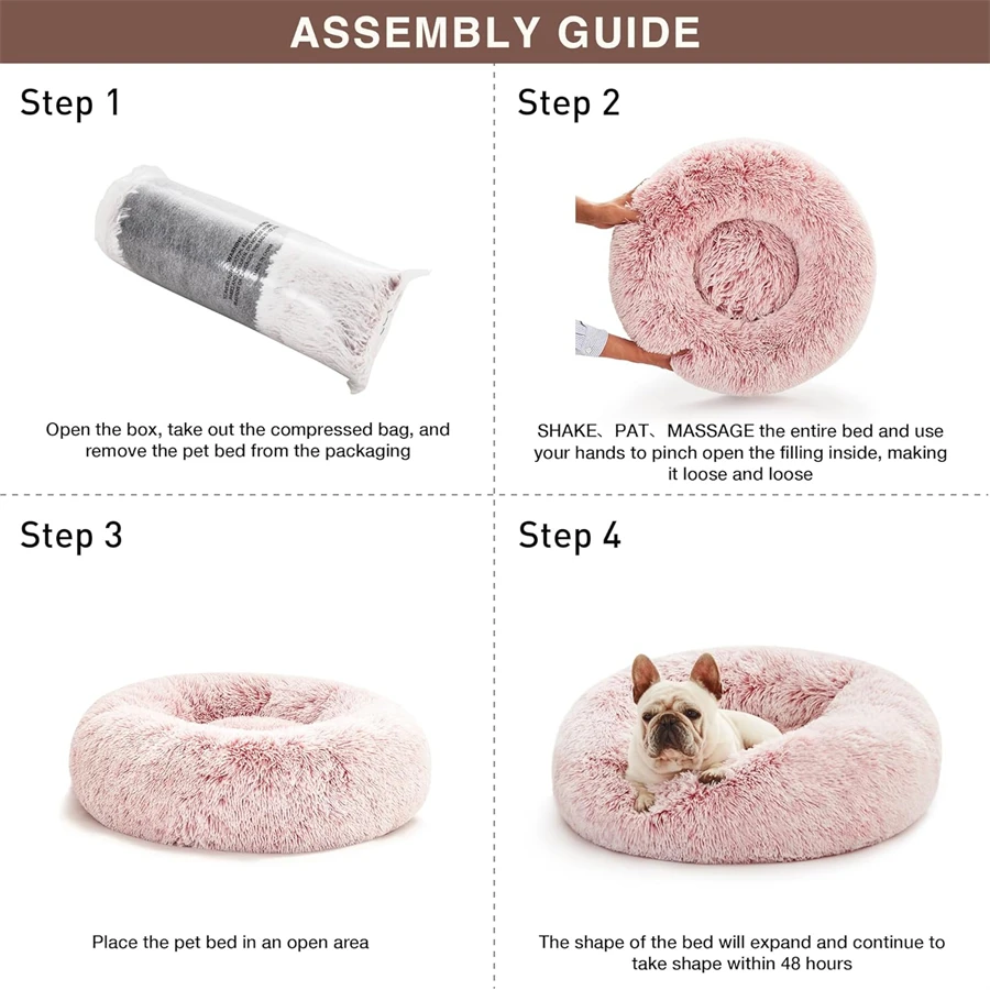 Soft Pet Cat Bed Pad Plush Warm Faux Fur Dog Calm Bed Donut Round Bed Comfortable Sleeping Washable For Small Medium Dog And Cat Soft Pet Cat Bed Pad Plush Warm Faux Fur Dog Calm Bed Donut Round Bed Comfortable Sleeping Washable For Small Medium Dog And Cat - Image 14