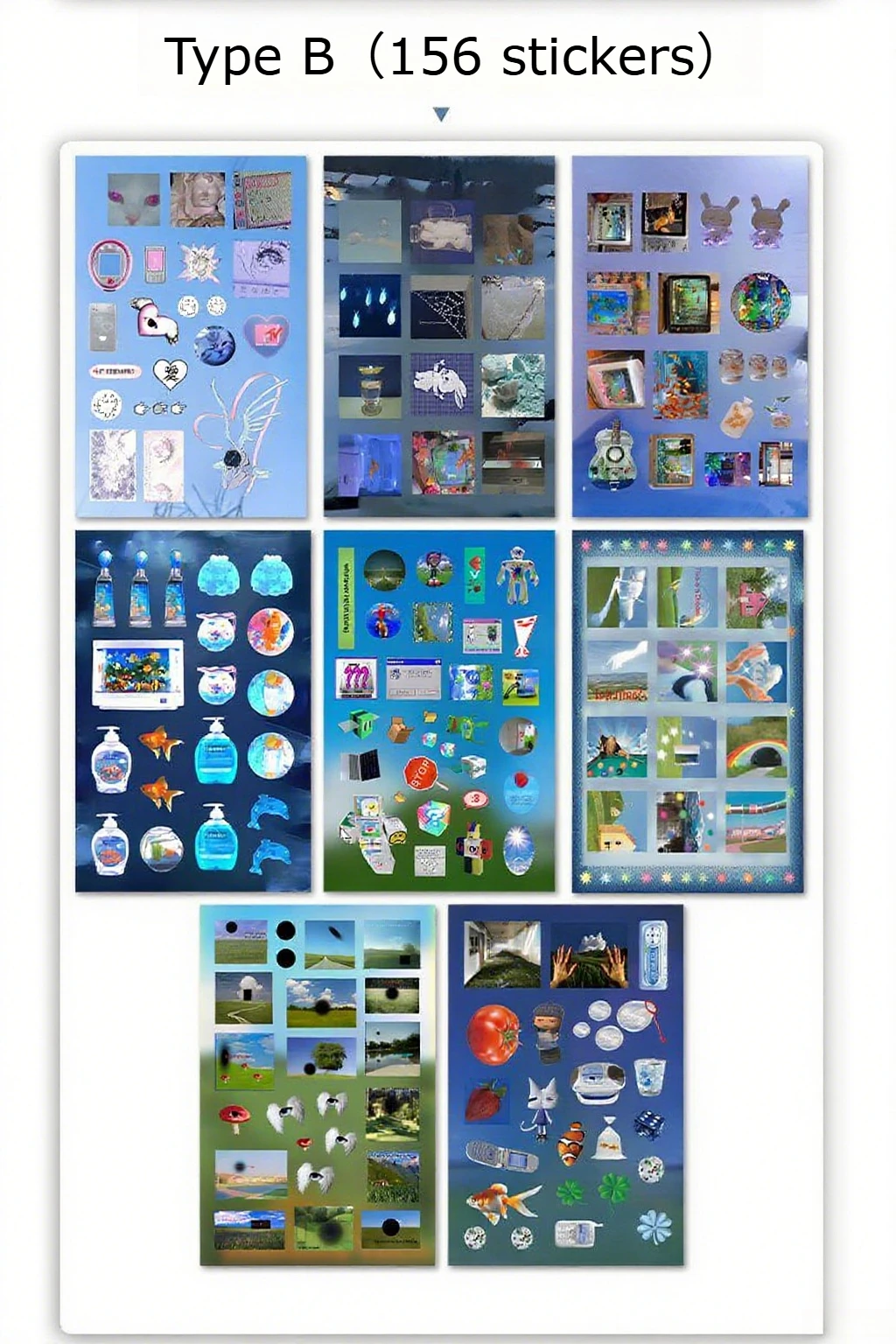 8/16 Blatt Y2K Gen Z Electronic Memories Style Retro Dreamcore Collages Journals Diary Scrapbook Sticker 8/16 Blatt Y2K Gen Z Electronic Memories Style Retro Dreamcore Collages Journals Diary Scrapbook Sticker - Image 8