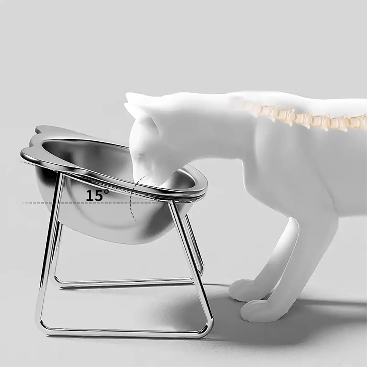 Elevated Cat Bowls Extra Raised Stainless Steel Cat Food Bowls With Anti-Slip Metal Stand Friendly Water Dishes For Indoor Pets Elevated Cat Bowls Extra Raised Stainless Steel Cat Food Bowls With Anti-Slip Metal Stand Friendly Water Dishes For Indoor Pets - Image 3