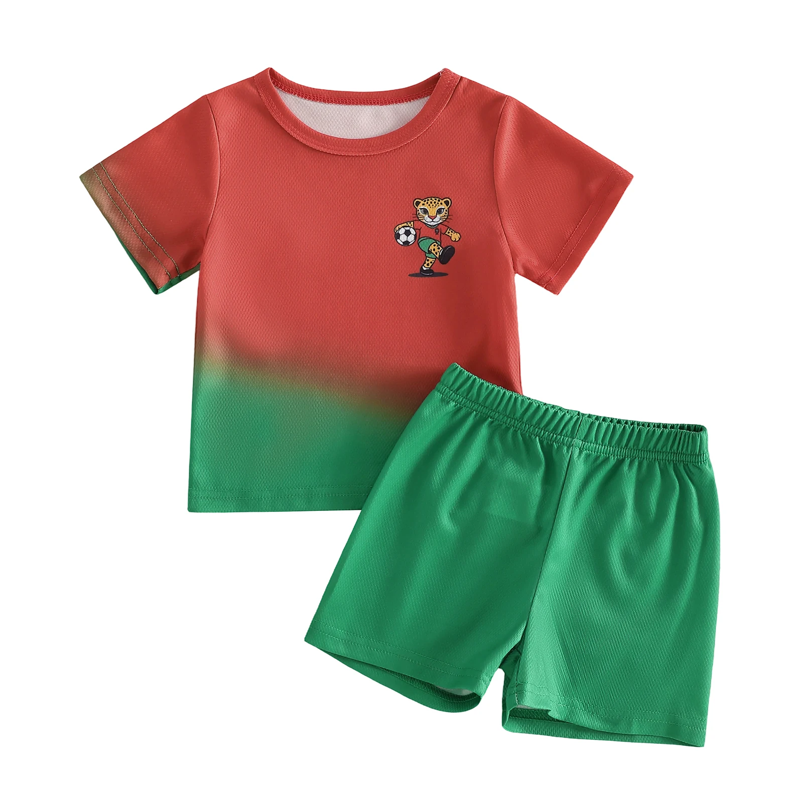 Kleinkind Baby Fußball-Outfit Verschiedene Team-Designs Rundhals Kurzarm Trikot Und Shorts 2-Teiliges Set Kleinkind Baby Fußball-Outfit Verschiedene Team-Designs Rundhals Kurzarm Trikot Und Shorts 2-Teiliges Set – Bild 8