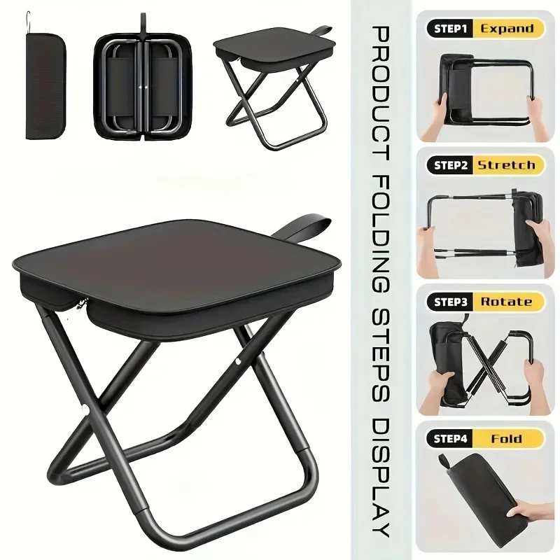 Lightweight Portable Folding Stool, Foldable Seat For Fishing Hiking Travel Indoor Outdoor Camping Lightweight Portable Folding Stool, Foldable Seat For Fishing Hiking Travel Indoor Outdoor Camping - Image 6