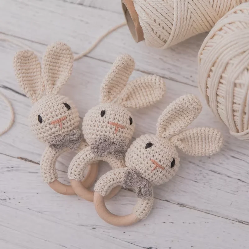 Baby Crochet Rattle Wooden Teether Toy Bpa Free Wood Rodent Rabbit Rattle Baby Mobile Play Gym Newborn Educational Music Toys Baby Crochet Rattle Wooden Teether Toy Bpa Free Wood Rodent Rabbit Rattle Baby Mobile Play Gym Newborn Educational Music Toys - Image 4