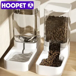 HOOPET Hundefutterspender, Katze, automatische Fütterung, Wassernapf, transparent, Tiernahrung, Aufbewahrung, Spender, Behälter, Welpen, Kätzchen, Zubehör