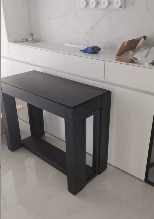 Solid Wood Folding Dining Table, Retractable, Nordic, Rectangular Foldable, Household, Apartment Invisible Dining Customizable Solid Wood Folding Dining Table, Retractable, Nordic, Rectangular Foldable, Household, Apartment Invisible Dining Customizable - Image 15
