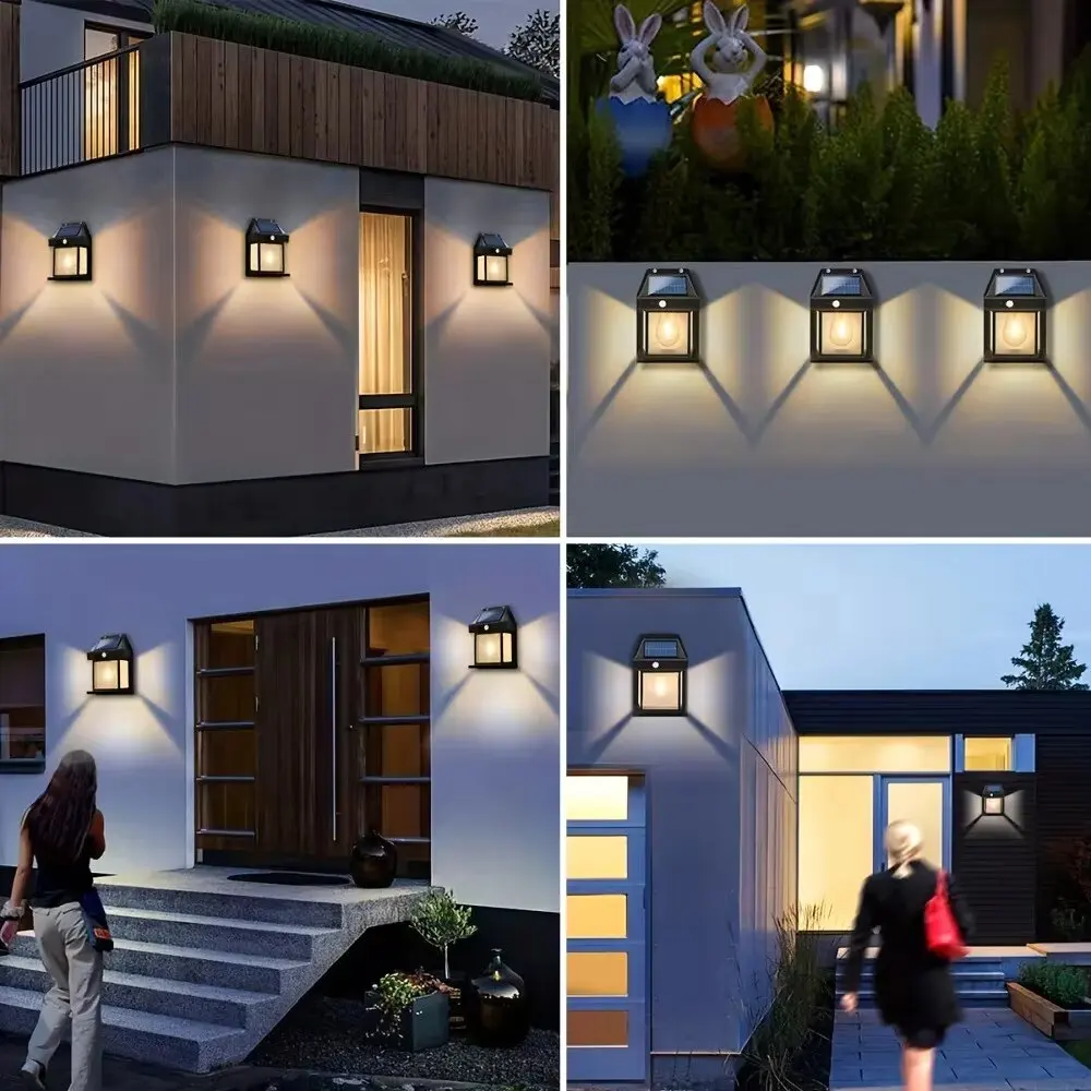 Solarbetriebene Wasserdichte Led-Wandleuchte Für Den Außenbereich, Leistungsstarke Solarenergielampe Mit Lichtsensor Für Garten, Hof, Zaun, Hausdekoration Solarbetriebene Wasserdichte Led-Wandleuchte Für Den Außenbereich, Leistungsstarke Solarenergielampe Mit Lichtsensor Für Garten, Hof, Zaun, Hausdekoration - Image 6