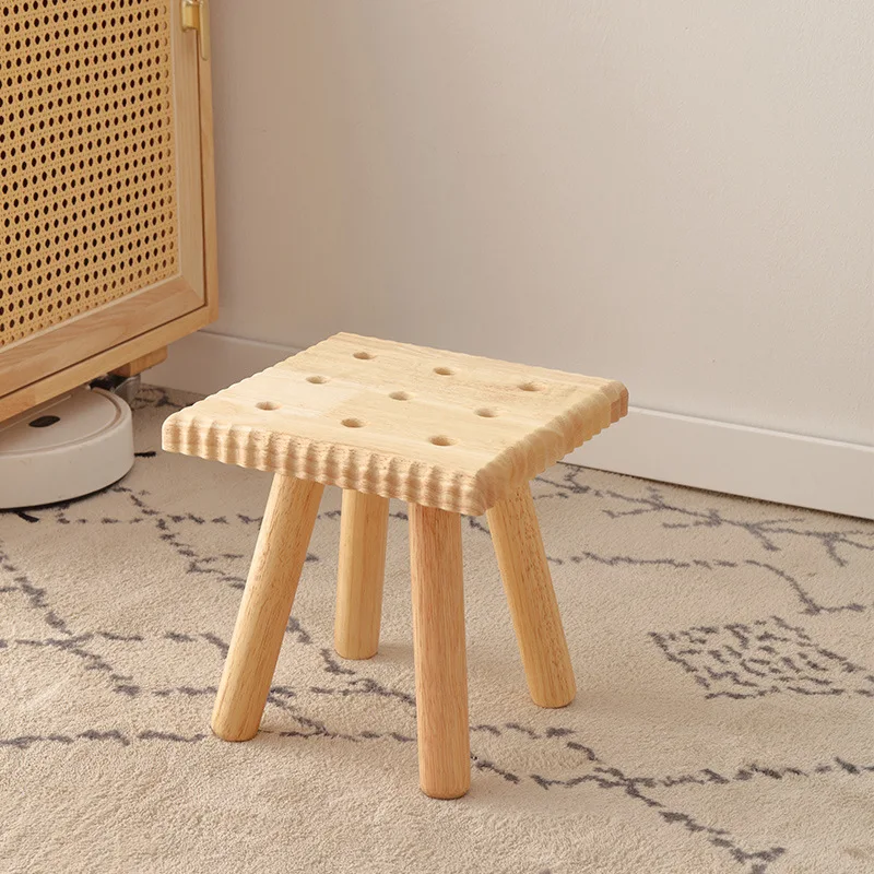 Creative All Solid Wood Small Stool Modern Shoe Stool Kindergarten Original Wood Color Stools Children'S Home Small Stools Creative All Solid Wood Small Stool Modern Shoe Stool Kindergarten Original Wood Color Stools Children'S Home Small Stools - Image 6