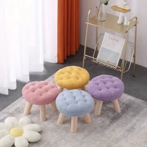 Blumenhocker, Fußhocker, Schuhwechselhocker, Sofa, Couchtisch, niedriger Hocker, kleiner runder Hocker, Wohnzimmer, Schlafzimmer