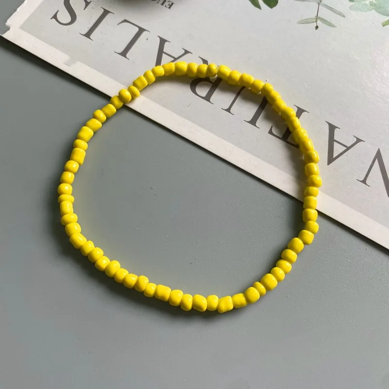 Weißes Fußkettchen Für Frauen, Buntes Modisches Mädchen, Winzige Rocailles, Fußarmband, Gelbes Böhmisches Fußkettchen, Geschenkschmuck Weißes Fußkettchen Für Frauen, Buntes Modisches Mädchen, Winzige Rocailles, Fußarmband, Gelbes Böhmisches Fußkettchen, Geschenkschmuck - Image 4