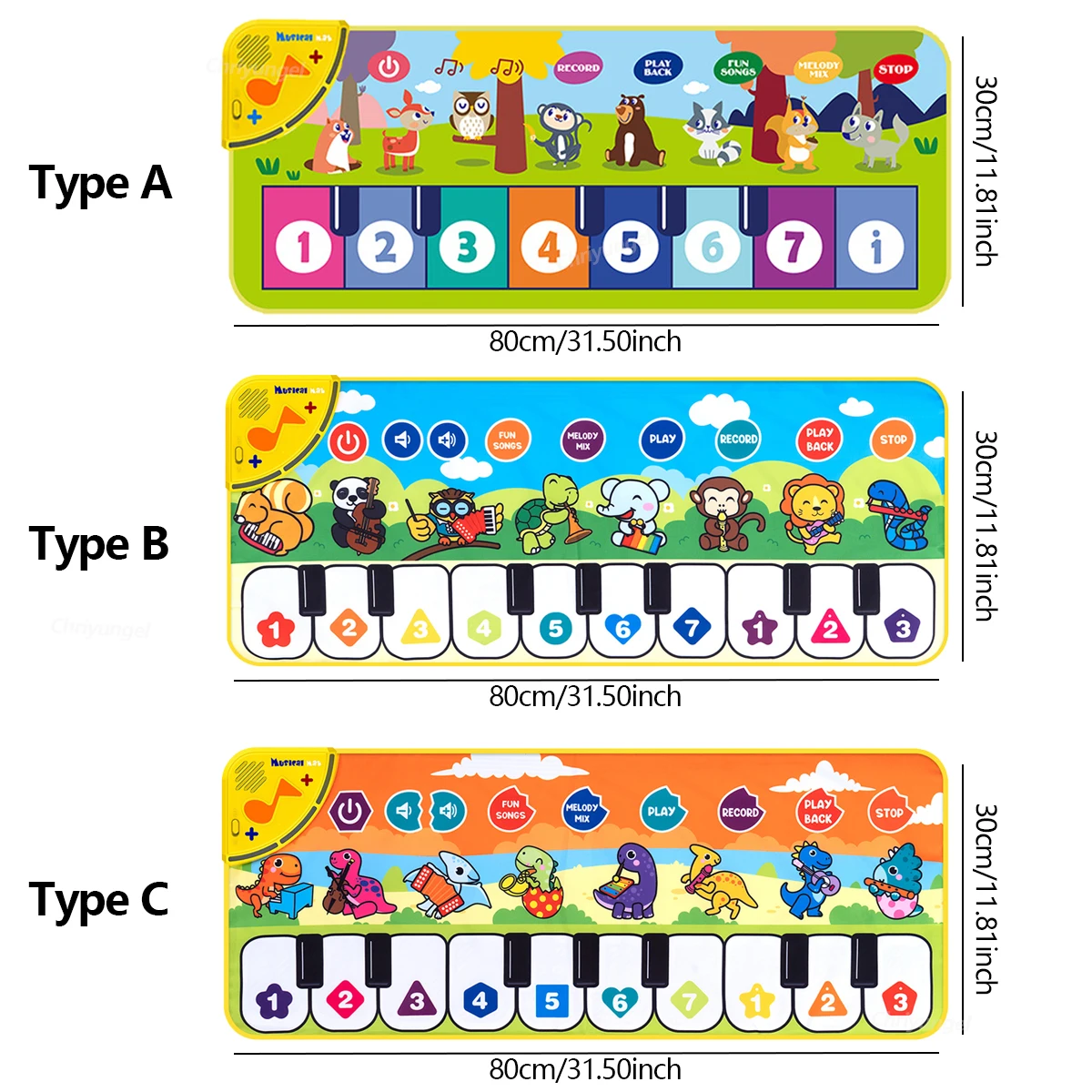 Piano Dance Mat For Kids 80*30Cm Music Play Mat With Demo Songs Toddlers Floor Keyboard Musical Carpet Girl Boy Birthday Gifts Piano Dance Mat For Kids 80*30Cm Music Play Mat With Demo Songs Toddlers Floor Keyboard Musical Carpet Girl Boy Birthday Gifts - Image 6