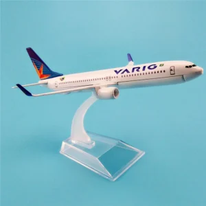 1:400 Modellflugzeug aus Metalldruckguss, Spielzeug für Kinder, 16 cm, brasilianische VARIG Airlines B737 Nachbildung für Sammlung mit Ständer