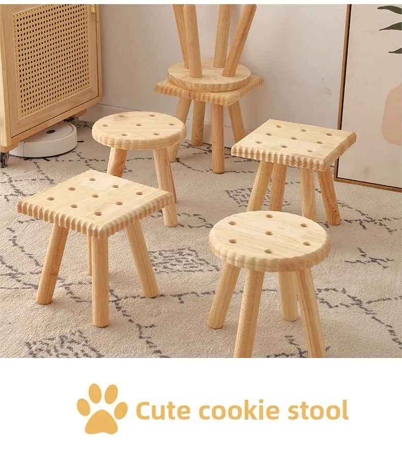 Creative All Solid Wood Small Stool Modern Shoe Stool Kindergarten Original Wood Color Stools Children'S Home Small Stools Creative All Solid Wood Small Stool Modern Shoe Stool Kindergarten Original Wood Color Stools Children'S Home Small Stools - Image 41