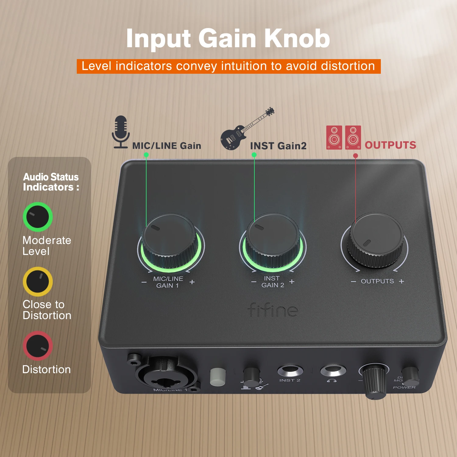 Fifine Ampli1 Audio-Interface Für Xlr-Mikrofon – Tonmischer Mit Gain-Regler &Amp; 48V Phantomspeisung Für Podcast Fifine Ampli1 Audio-Interface Für Xlr-Mikrofon – Tonmischer Mit Gain-Regler &Amp; 48V Phantomspeisung Für Podcast - Image 4