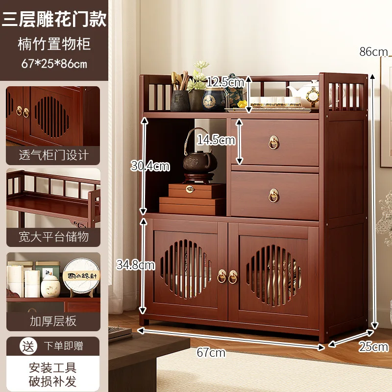 Multifunctional Furniture With Drawers &Amp; Shelves, Kitchen Cupboard, Living Room Storage Organizer, Tea Table Cabinet Multifunctional Furniture With Drawers &Amp; Shelves, Kitchen Cupboard, Living Room Storage Organizer, Tea Table Cabinet - Image 11