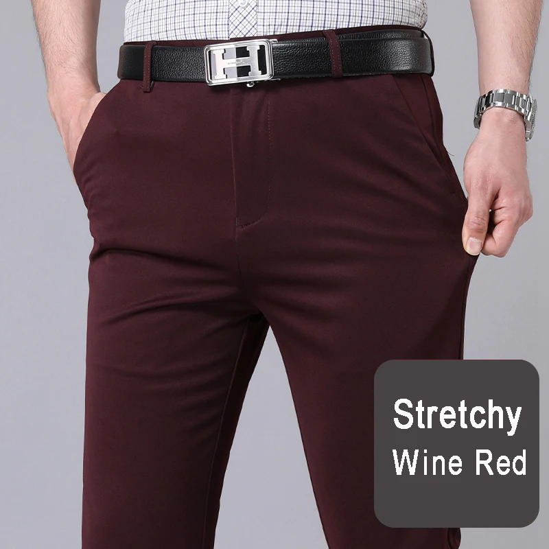 Männliche Hosen Stretch Solid Black Smart Casual Männer Hosen Büro Schnelle Trockene Anzug Hosen Neue Frühling Herbst Koreanische Gerade Hosen Männliche Hosen Stretch Solid Black Smart Casual Männer Hosen Büro Schnelle Trockene Anzug Hosen Neue Frühling Herbst Koreanische Gerade Hosen - Image 8