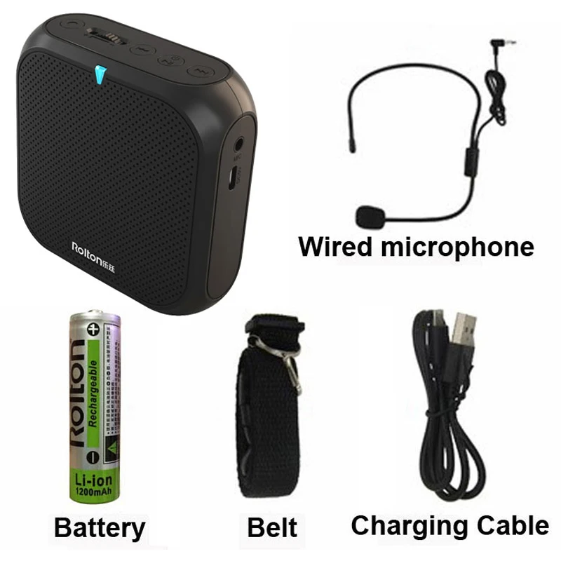 Tragbarer Sprachverstärker Mit Headset-Mikrofon – Kabelgebundener Lautsprecher Mit Audiorekorder, Batteriebetrieb &Amp; Mini-Mikrofon Tragbarer Sprachverstärker Mit Headset-Mikrofon – Kabelgebundener Lautsprecher Mit Audiorekorder, Batteriebetrieb &Amp; Mini-Mikrofon - Image 3