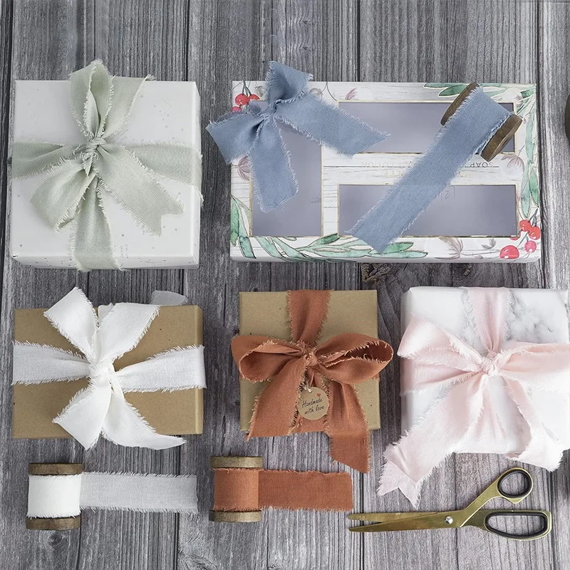 Reine Baumwolle Hand Zerrissene Rohkante Band Diy Geschenkbox Verpackung Grußkarte Dekoration Braut Hand Stick Blume Blume Krawatte Band Reine Baumwolle Hand Zerrissene Rohkante Band Diy Geschenkbox Verpackung Grußkarte Dekoration Braut Hand Stick Blume Blume Krawatte Band - Image 3