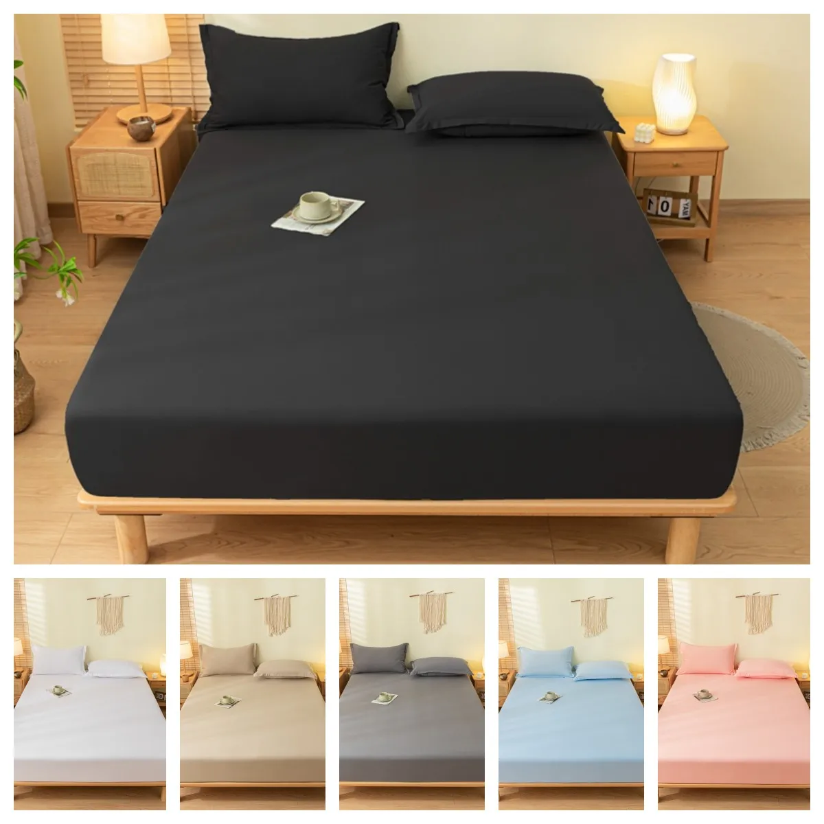 1Pc Skin-Friendly Bed Cover With Elastic Solid Color Brushed Bed Sheet Single/Queen/King Fitted Bedsheet (Without Pillowcase) 1Pc Skin-Friendly Bed Cover With Elastic Solid Color Brushed Bed Sheet Single/Queen/King Fitted Bedsheet (Without Pillowcase)