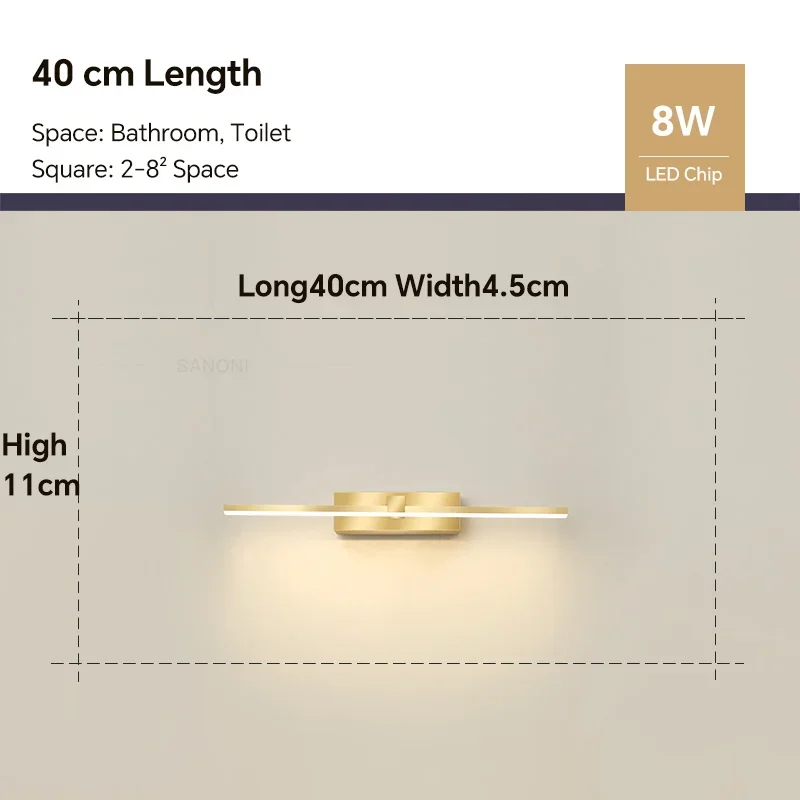 Moderne Led Wandleuchte Badezimmer Hardwares Wandleuchte Drei Farben Lichter Aluminium Badezimmer Bad Spiegel Linie Home Decor Leuchte Moderne Led Wandleuchte Badezimmer Hardwares Wandleuchte Drei Farben Lichter Aluminium Badezimmer Bad Spiegel Linie Home Decor Leuchte - Image 9
