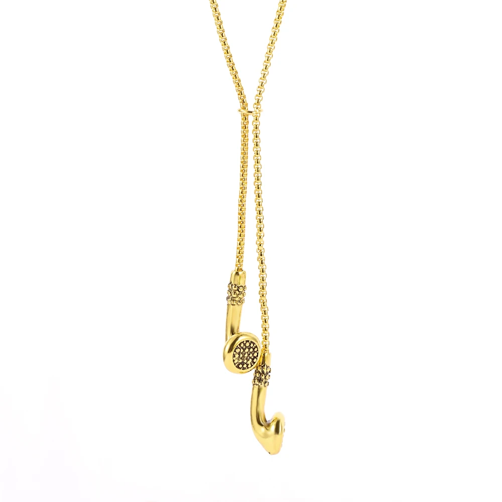 Hip-Hop-Halskette Mit Kopfhörer-Anhänger Aus Metall – Herrenschmuck Hip-Hop-Halskette Mit Kopfhörer-Anhänger Aus Metall – Herrenschmuck - Image 8