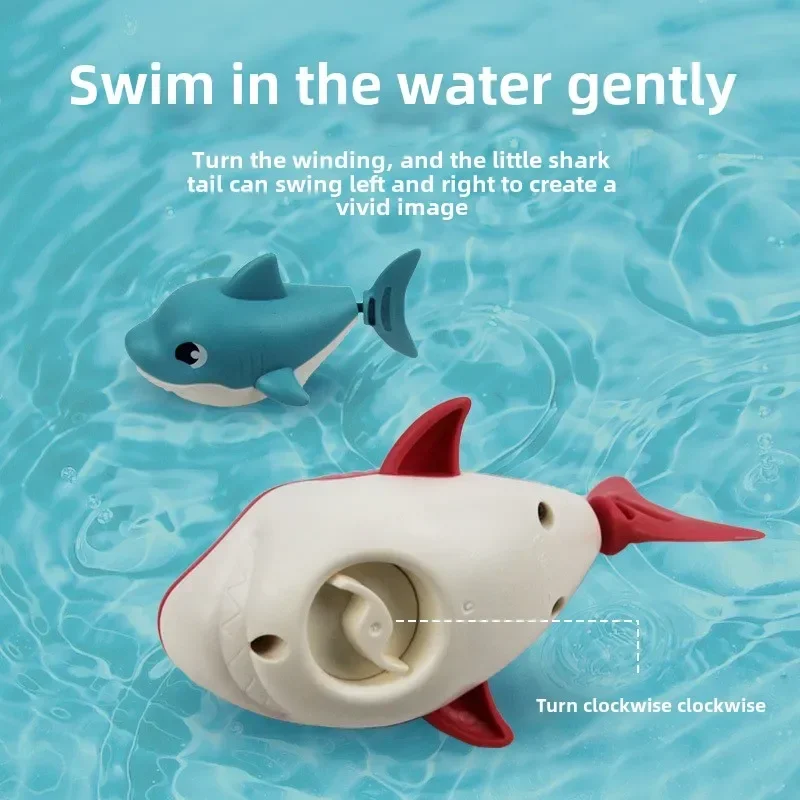 Baby Summer Cartoon Shark Water Play Toy With Wind Up Chain Outdoor Beach Swimming Clockwork Toys Baby Bathroom Toy For Children Baby Summer Cartoon Shark Water Play Toy With Wind Up Chain Outdoor Beach Swimming Clockwork Toys Baby Bathroom Toy For Children - Image 3