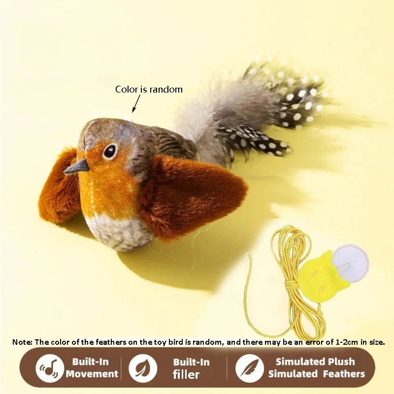 Katzenspielzeug Mit Vogelgeräuschen Zur Unterhaltung, Elastisches Seil Zur Langeweile-Bekämpfung Und Zum Schutz Vor Kratzen Und Beißen Katzenspielzeug Mit Vogelgeräuschen Zur Unterhaltung, Elastisches Seil Zur Langeweile-Bekämpfung Und Zum Schutz Vor Kratzen Und Beißen - Image 8